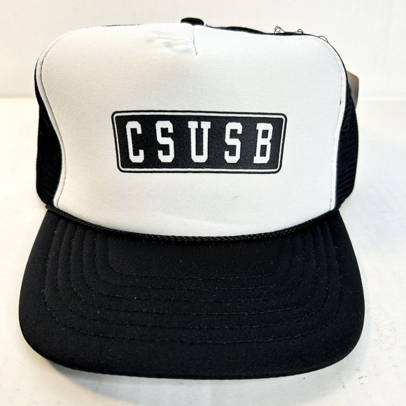 California State University San Bernardino Trucker Hat Black White Snap Back - Picture 1 of 4